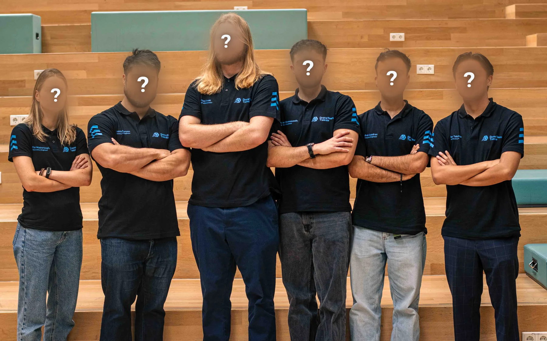 Last year’s Electronics department, faces blurred
